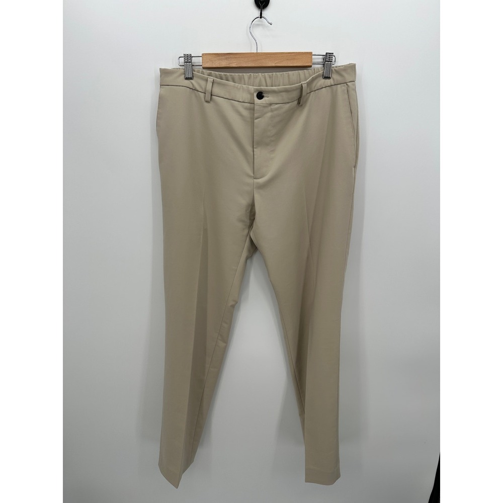 Zara Mens Khaki Technical Suit Pants Sz 32 Capsule Career Office Tan Casual